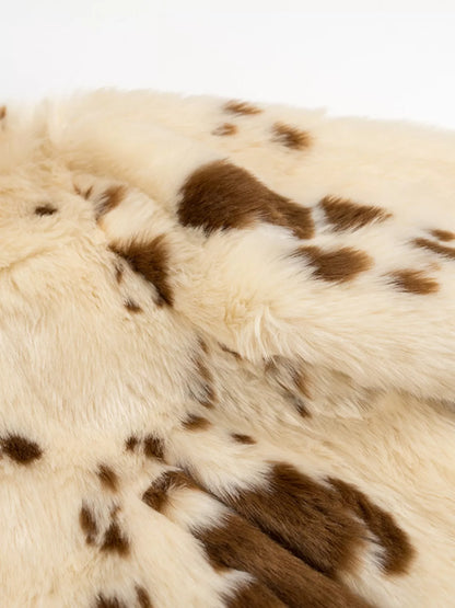 Faux Fur Zip Up Cropped Outerwear