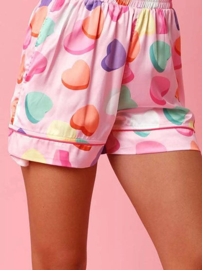 Button Up Half Sleeve Shirt and Shorts Lounge Set