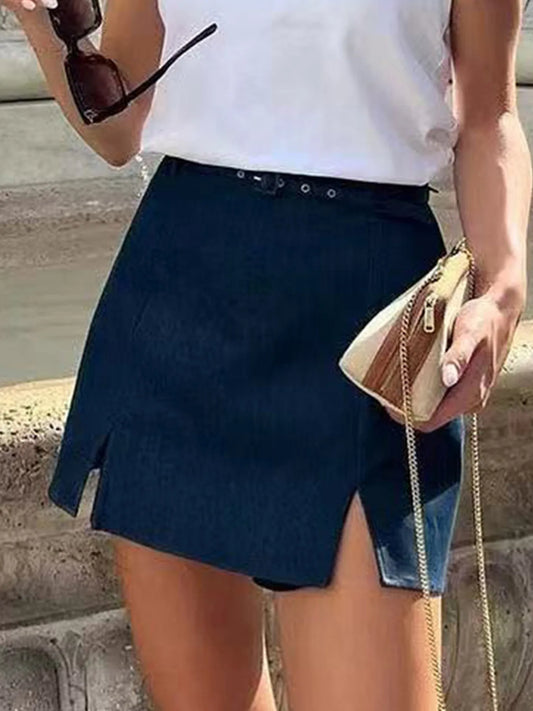 Slit Mini Skort Navy