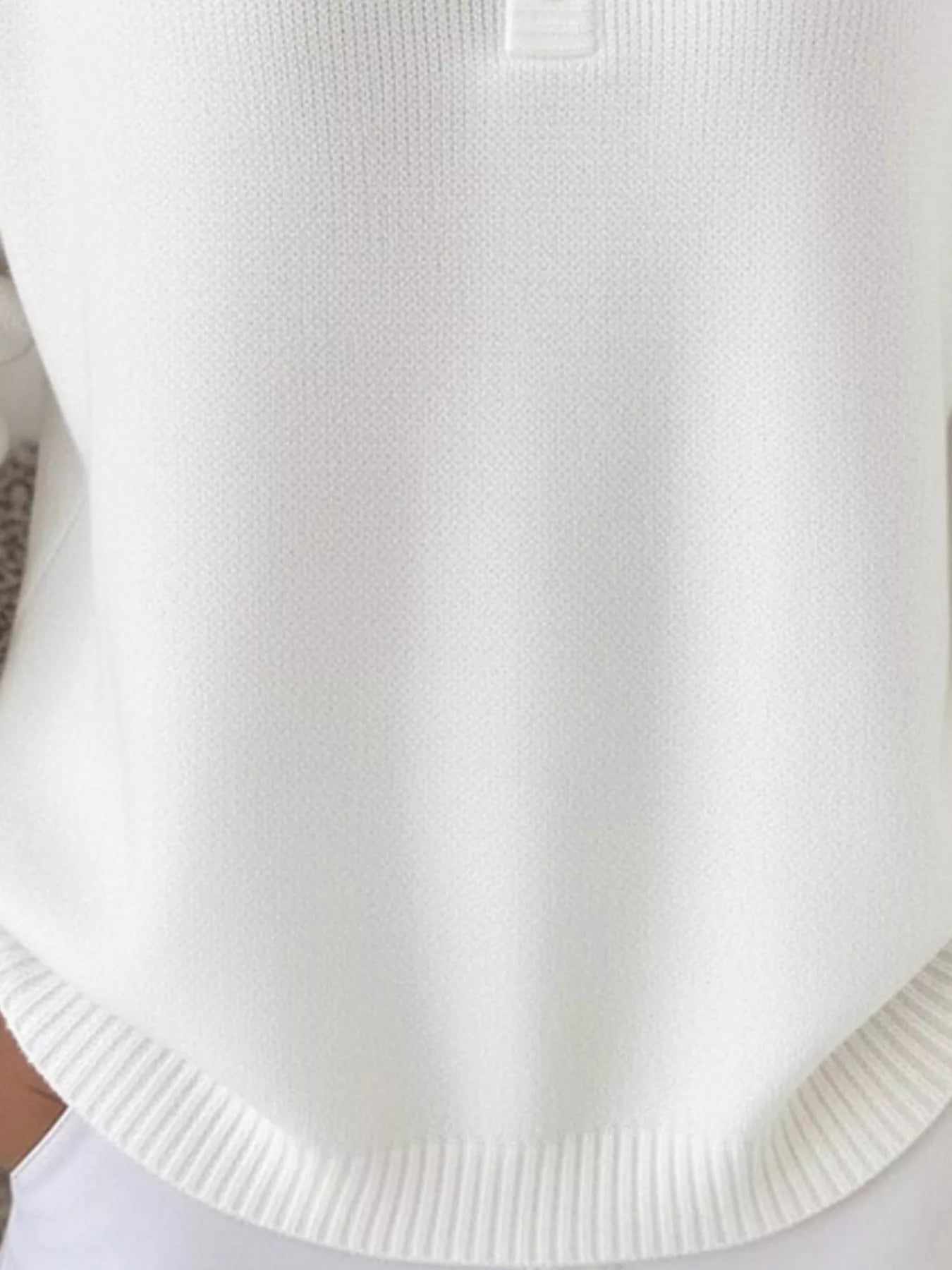 Full Size Half Button Long Sleeve Knit Top Plus Size