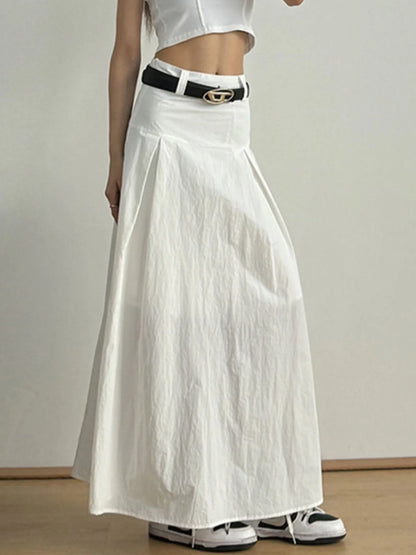 High Waist A-Line Maxi Skirt