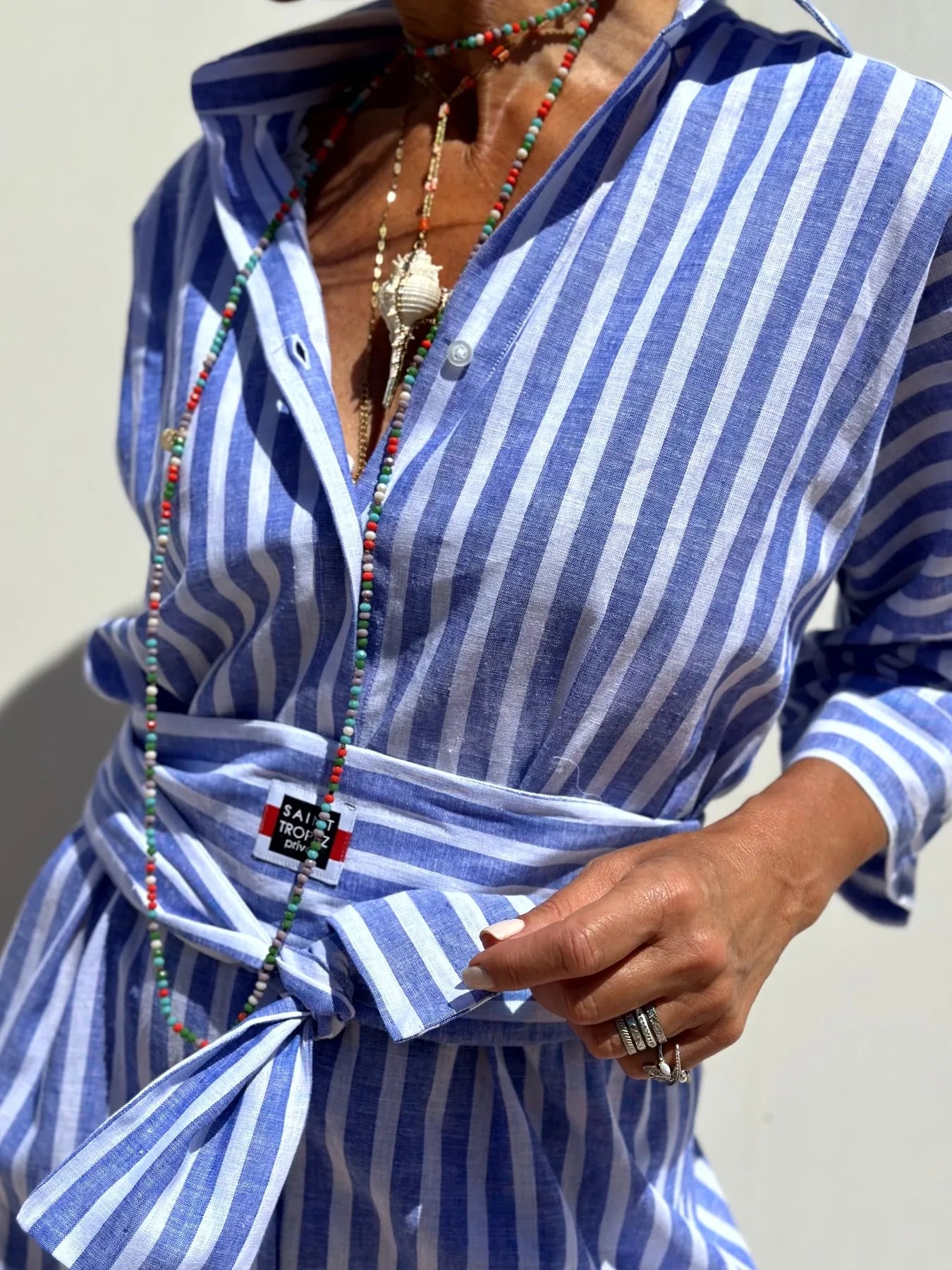 Striped Long Sleeve Shirt Dress