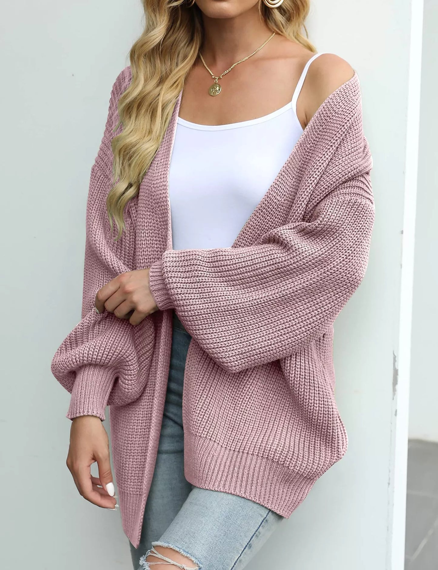 Oversized Chunky Knit Open Front Cardigan