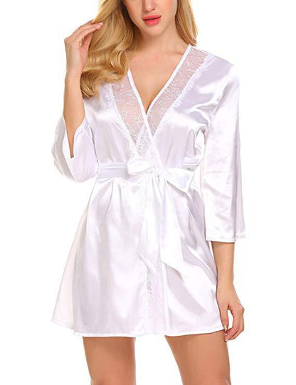 Sexy Lingerie Sexy plus Size Lace Nightgown Sexy Suit White
