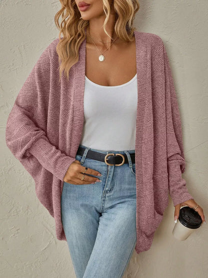 Casual Knit Open Front Cardigan