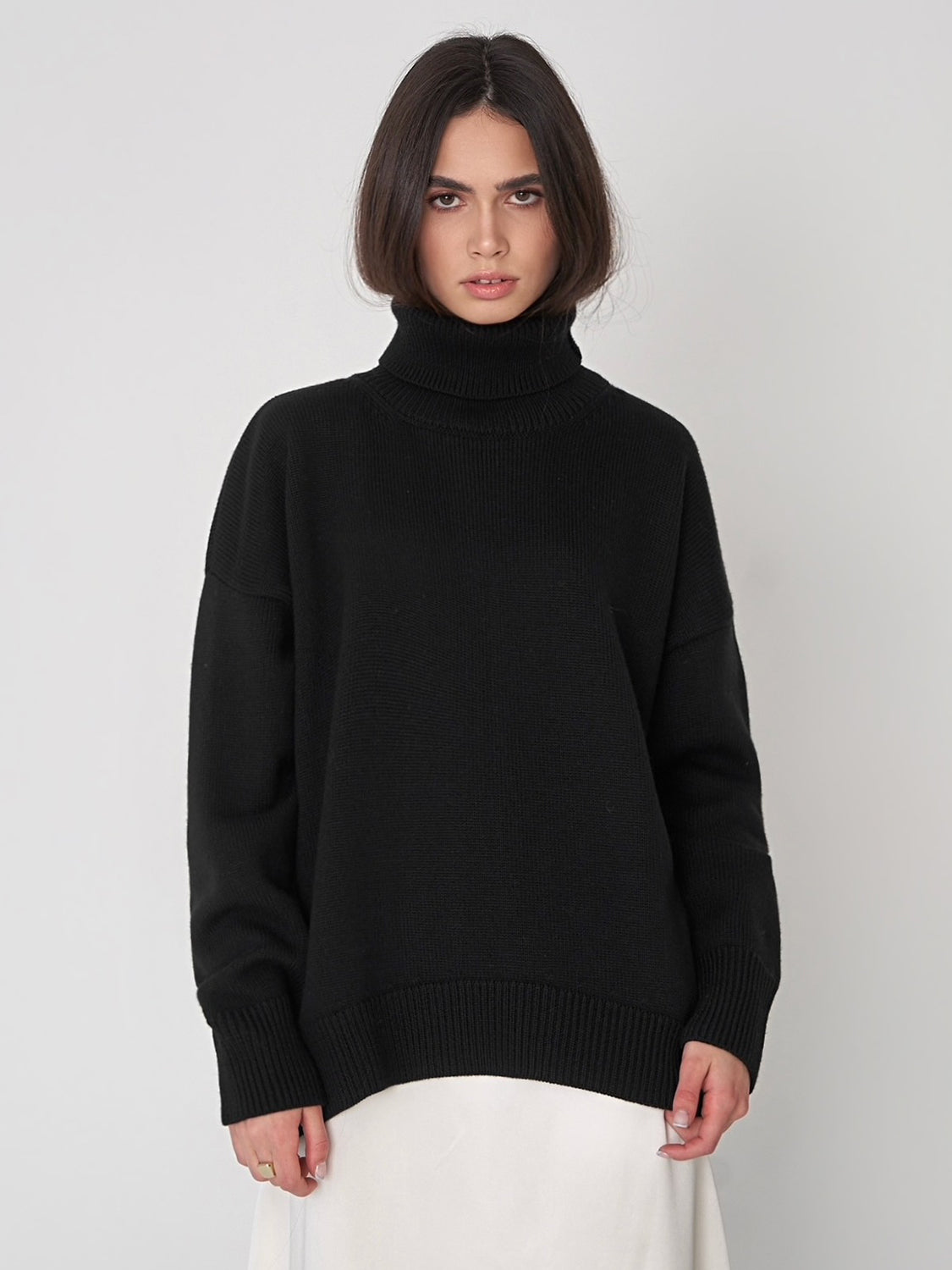 Turtleneck Long Sleeve Sweater Black