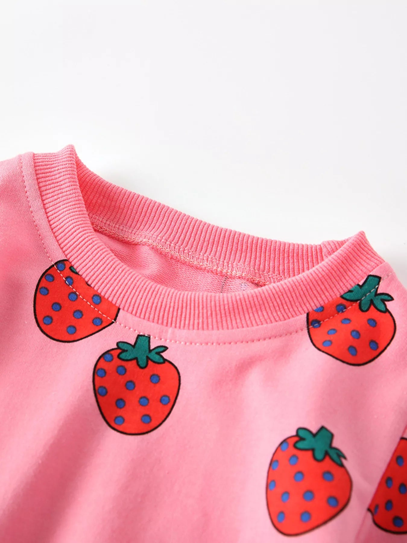 Children's Strawberry Print Long Sleeve Top and Pants Set