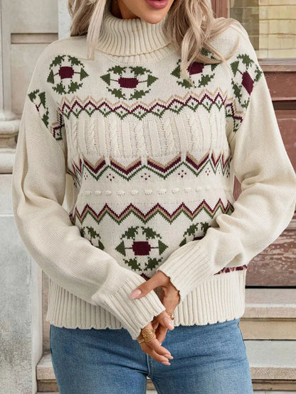 Cable Knit Turtleneck Sweater
