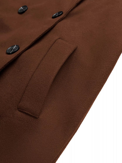 Lapel Collar Belted Wool Blend Coat