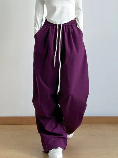 Oversized Wide Leg Drawstring Pants