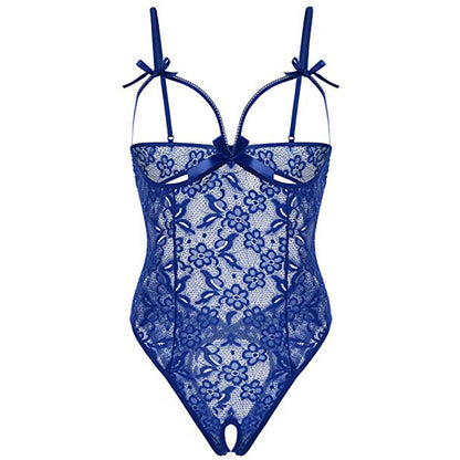 Sexy Lingerie Sexy Sleepwear Open-End Jumpsuit Blue