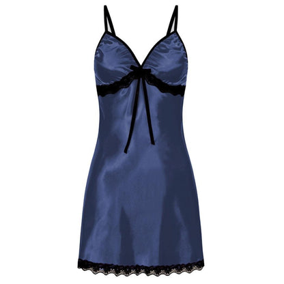 Sexy See-through Sexy Sleepwear Lace Slip Nightdress Multi-Color Optional Plus Size Pajamas Nightdress Blue