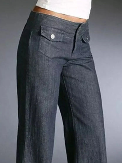Full Size High-Waisted Wide-Leg Wash Jeans Plus Size