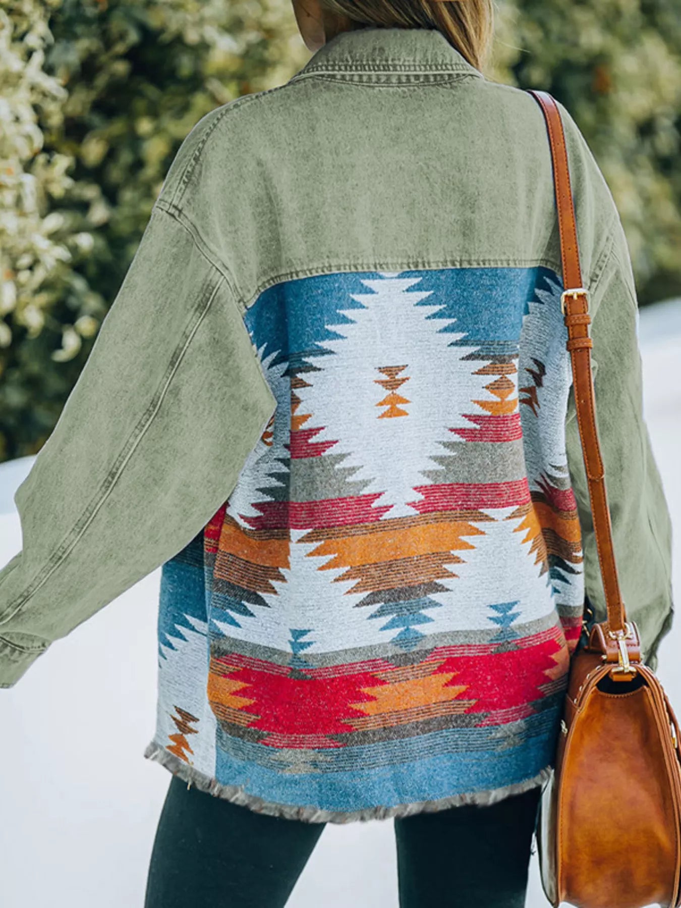 Aztec Print Button Up Jacket
