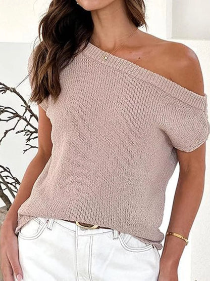 One-Shoulder Knit Sweater