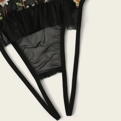 Sexy Sexy Lingerie Sexy Temptation Embroidered Three-Point Sexy Suit