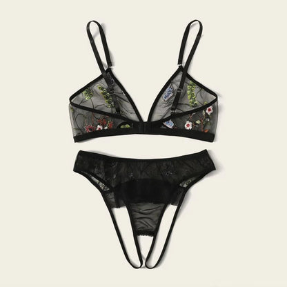 Sexy Sexy Lingerie Sexy Temptation Embroidered Three-Point Sexy Suit