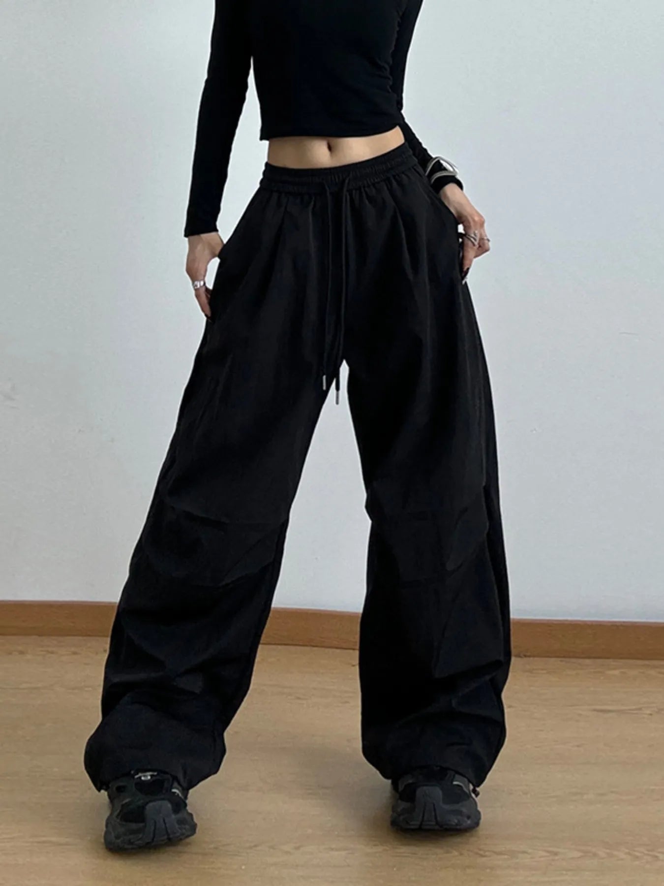 Oversized Wide Leg Pants Black