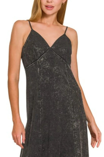 Zenana Tencel Mineral Washed Maxi Dress