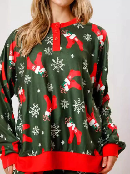 Christmas Long Sleeve Top and Pants Lounge Set