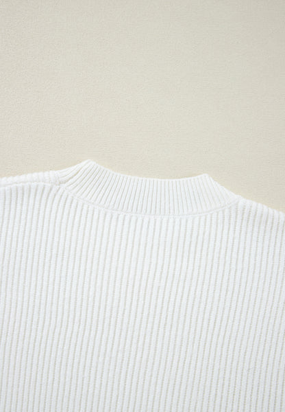 Heart Sequin Round Neck Long Sleeve Sweater