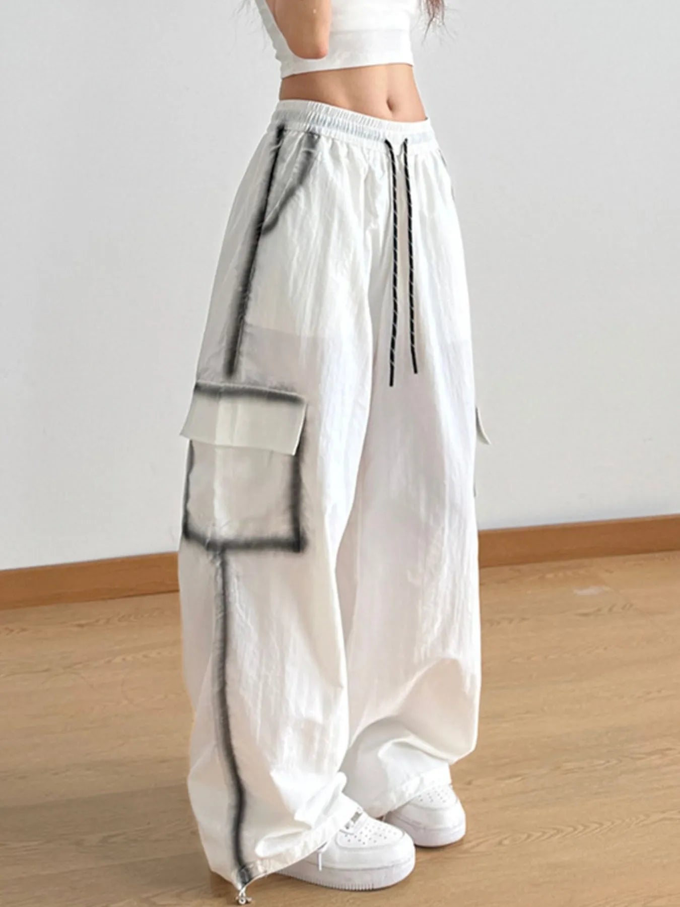 Drawstring Wide Leg Pants