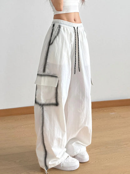 Drawstring Wide Leg Pants