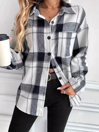 Oversized Plaid Button Up Shirt