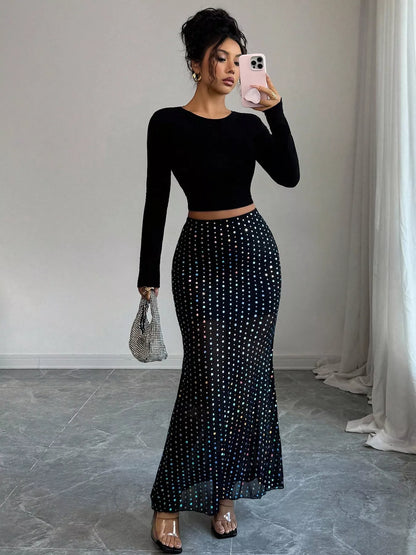 Polka Dot Maxi Skirt
