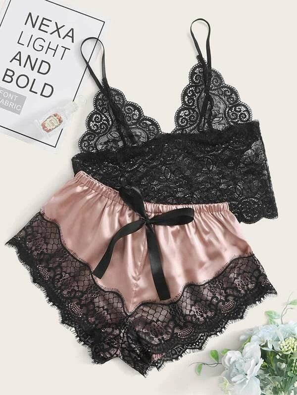 Pajamas Artificial Silk Home Wear Women Sexy Underwear