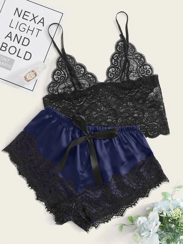 Pajamas Artificial Silk Home Wear Women Sexy Underwear