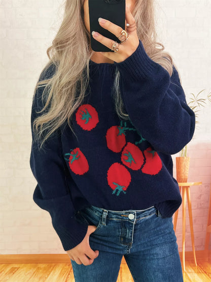 Persimmon Round Neck Long Sleeve Sweater