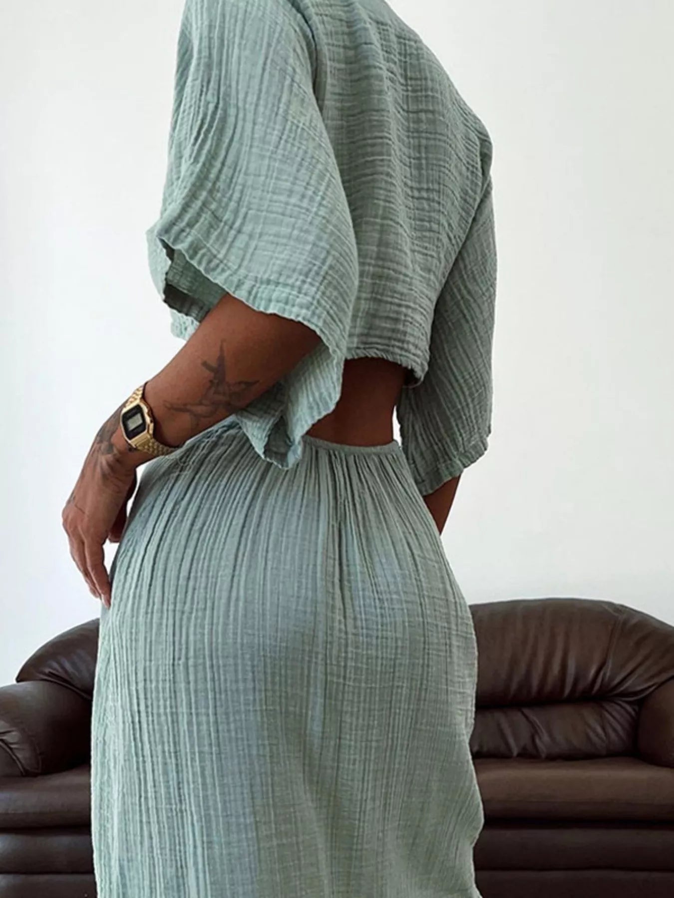 Tie Front Cutout Maxi Dress