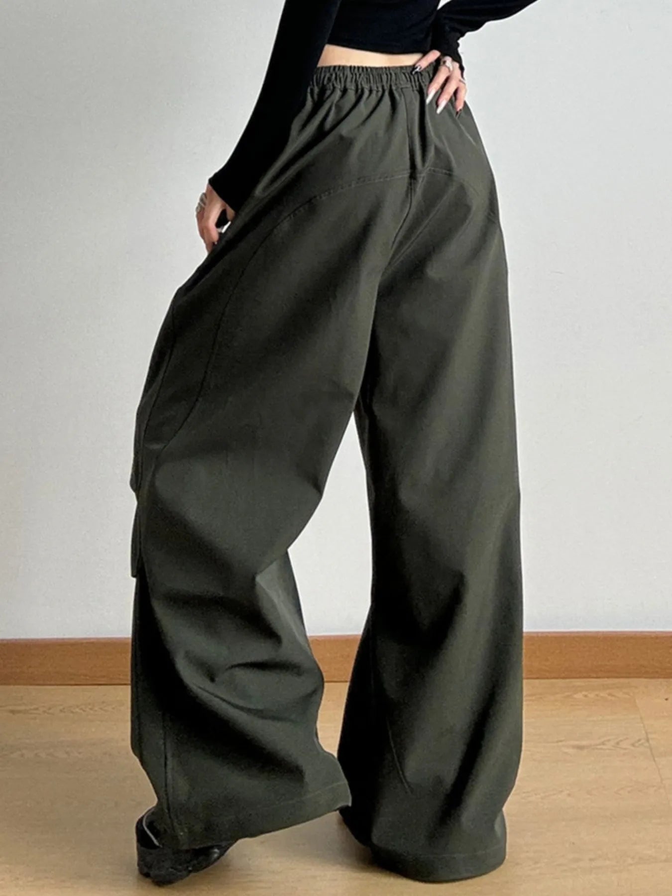 Wide Leg Pants with Drawstring Waist