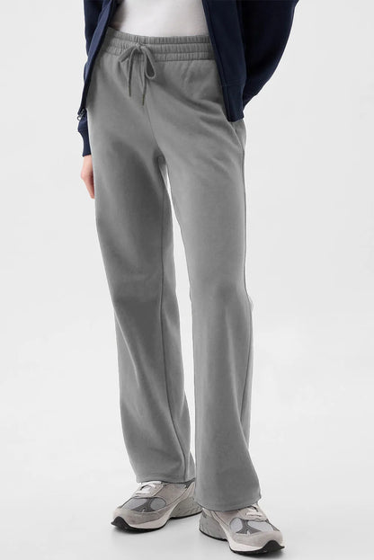 Drawstring Pants with Pockets Dark Gray