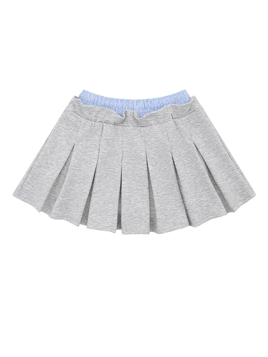 Drawstring Pleated Mini Skirt