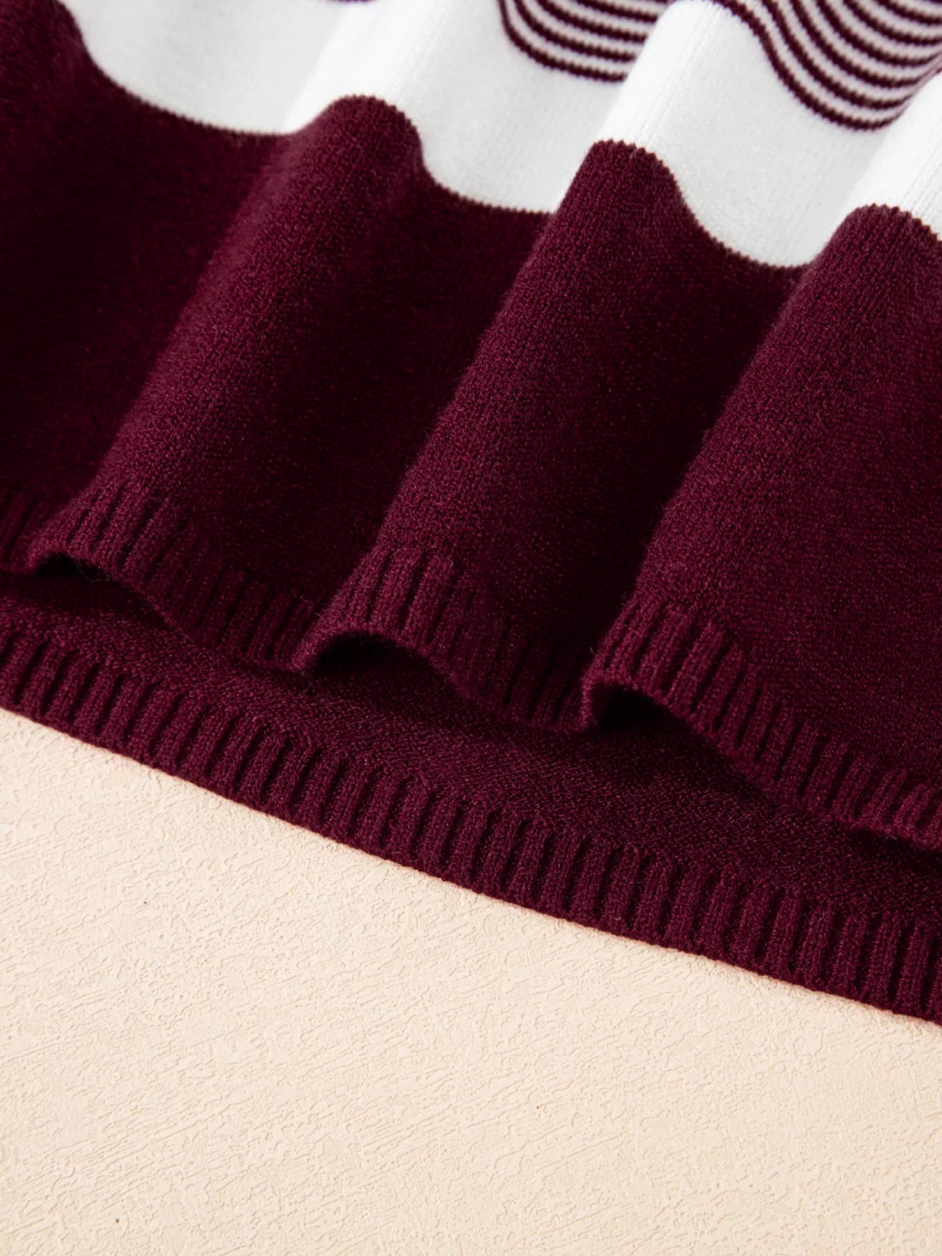 Stripe Color Block Patchwork Dolman Oversize Tunic Sweater