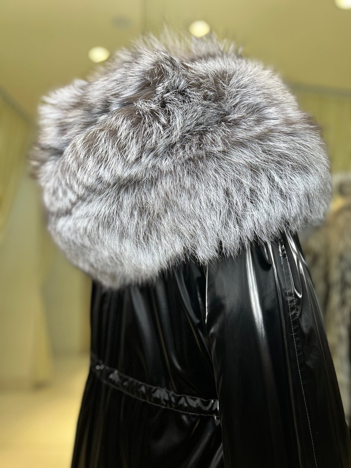 Genuine Silver Fox Fully Lined Hood Rabbit Insulated Parka