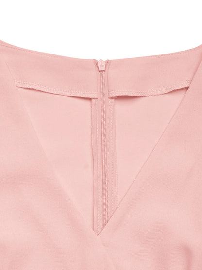 Flower Surplice Long Sleeve Blouse