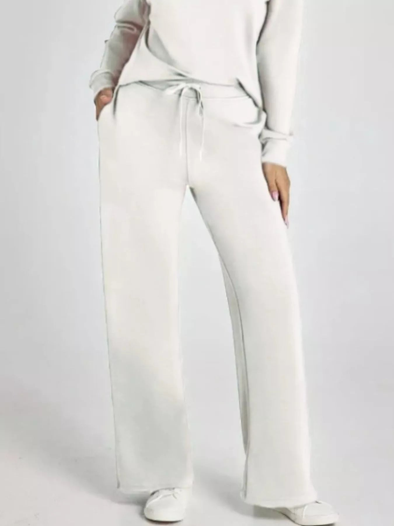 Full Size Johnny Collar Long Sleeve Top and Pants Plus Size