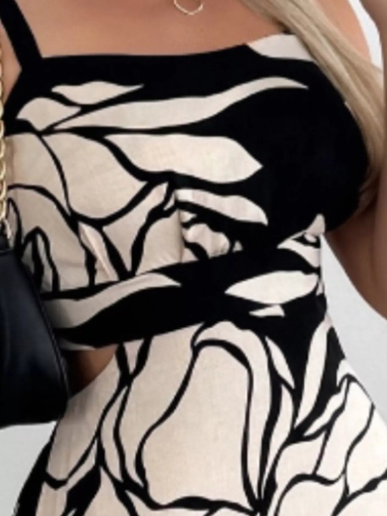 Cutout Back Printed Cami Dress