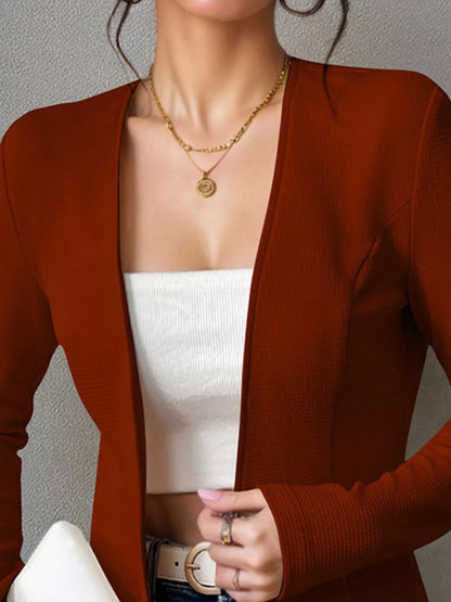 One Button Long Sleeve Blazer
