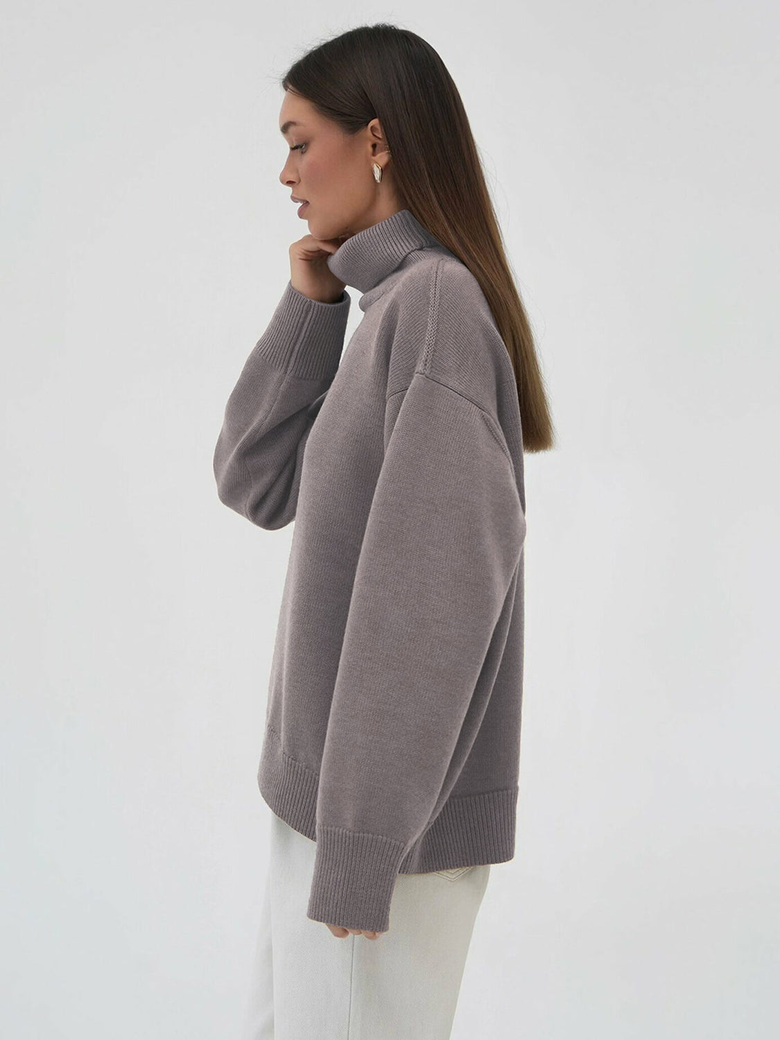 Turtleneck Long Sleeve Sweater Mocha