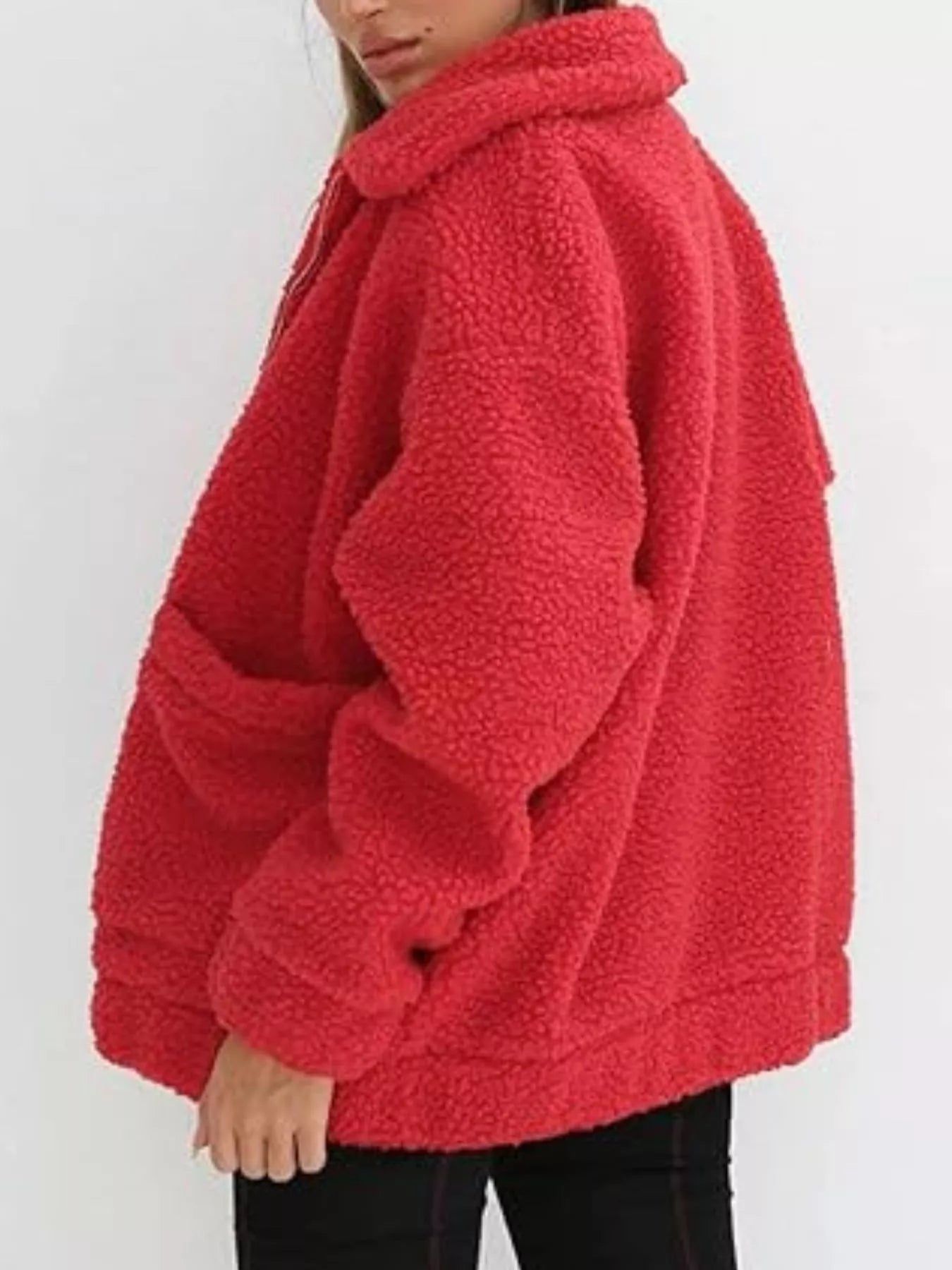 Full Size Cozy Fleece Zip Up Jacket Plus Size