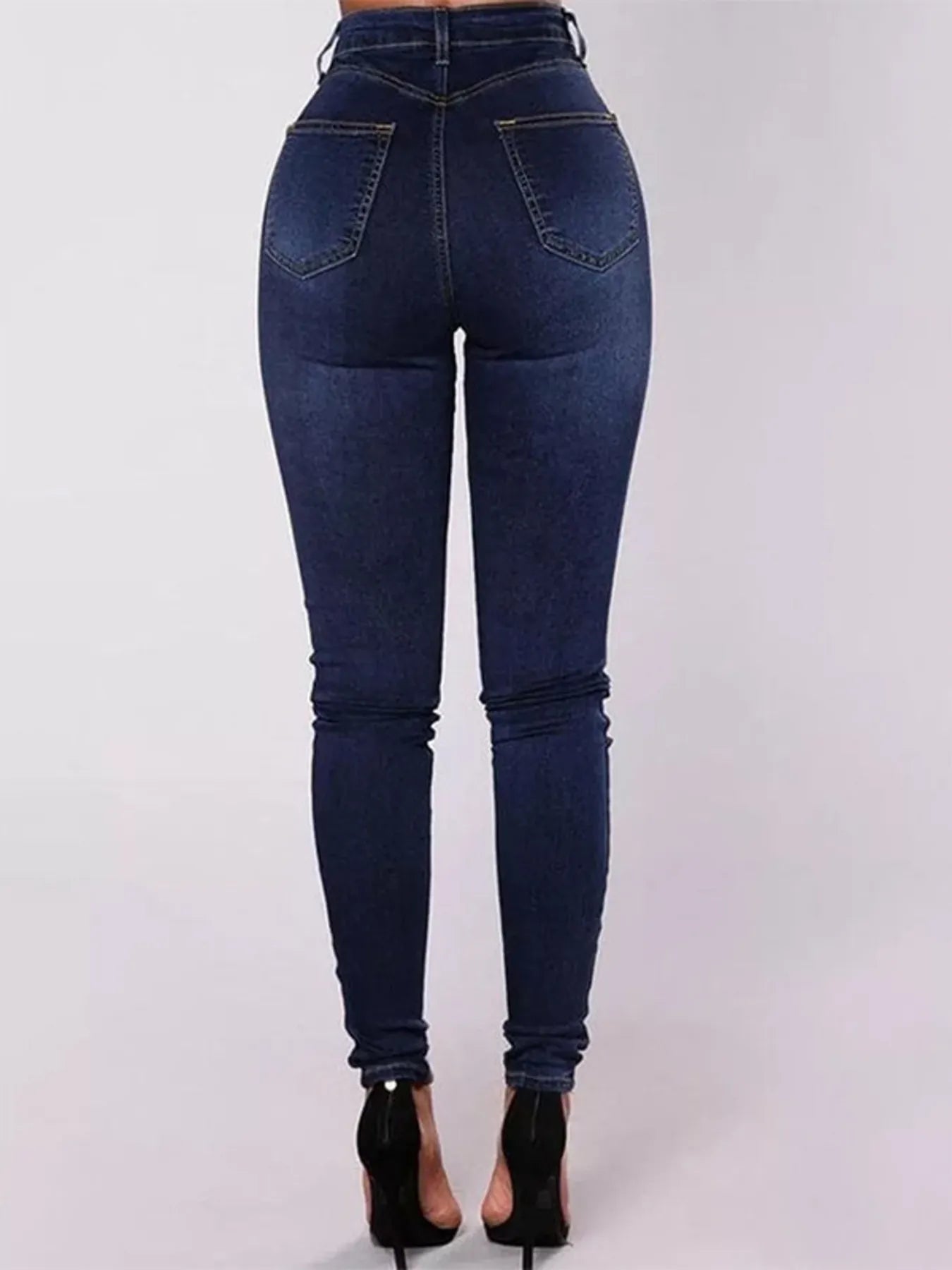 Full Size High-Waisted Double-Breasted Skinny Jeans Plus Size
