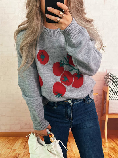 Persimmon Round Neck Long Sleeve Sweater