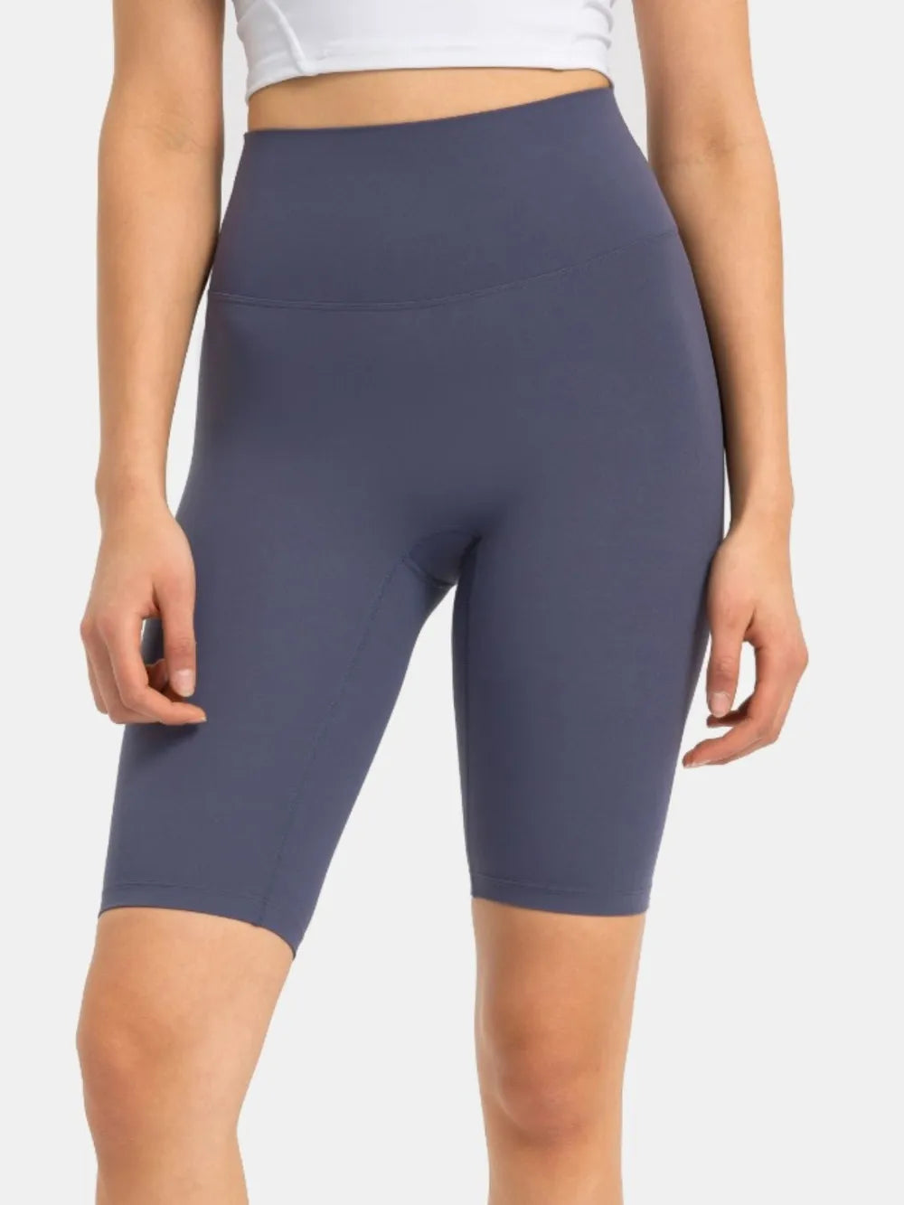 Millennia High Rise Wide Waistband Active Shorts Dusty Blue