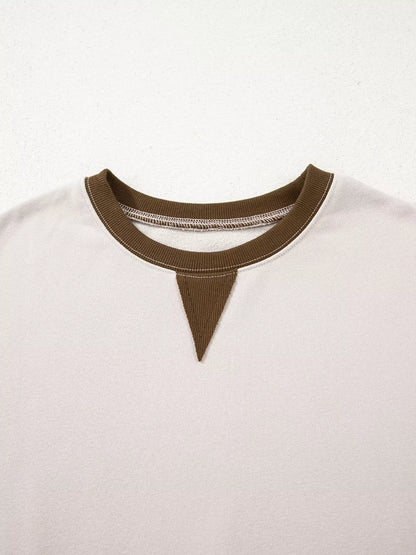 Contrast Striped Long Sleeve Sweatshirt