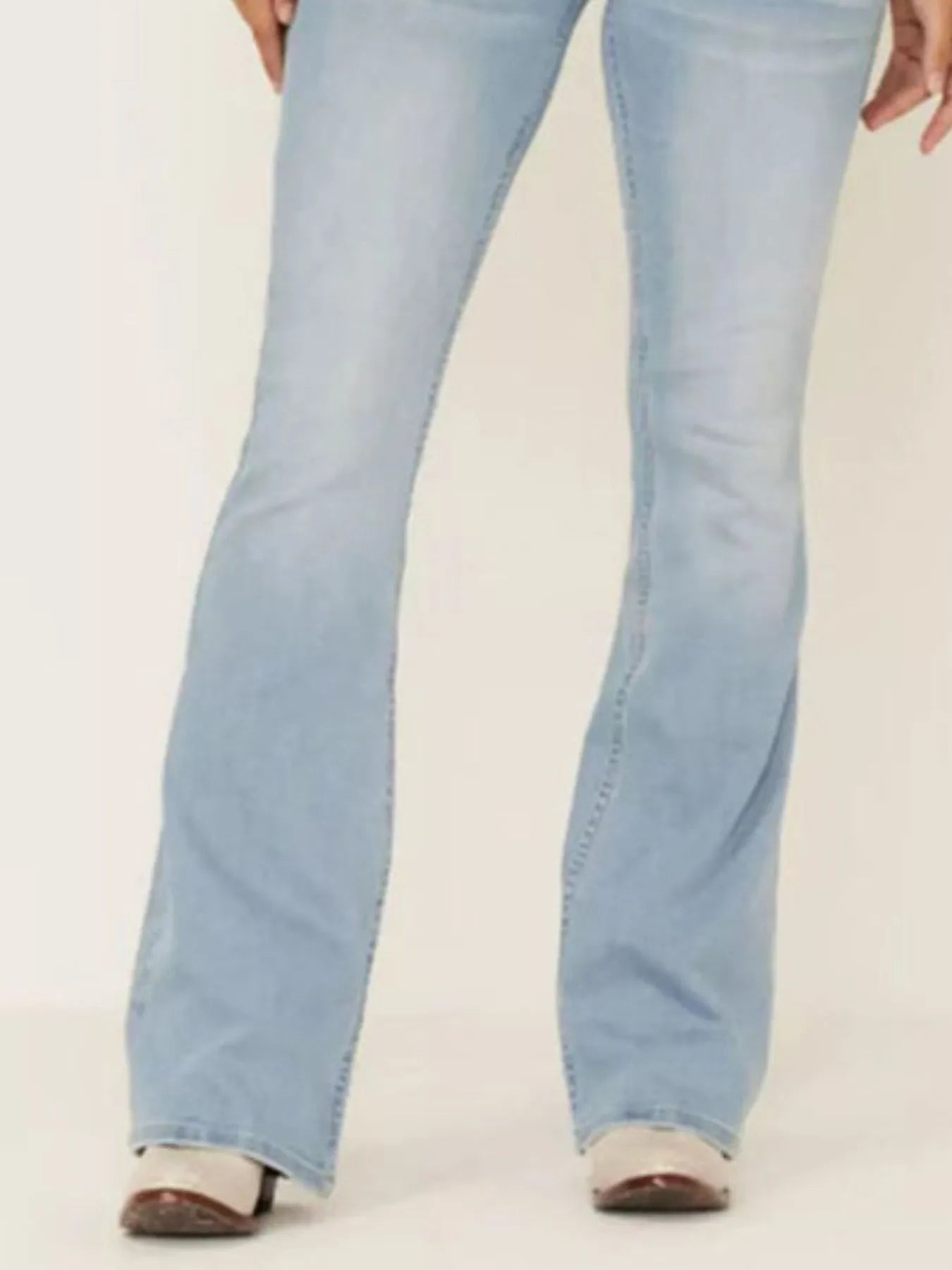 Full Size Wash Flare Jeans with Pockets Plus Size