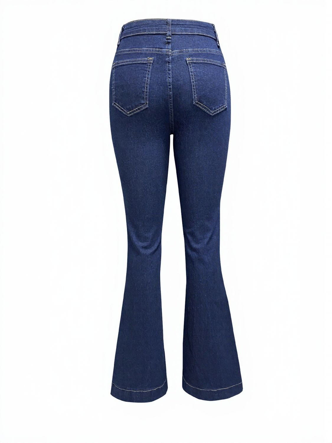 Button Fly High Waist Flare Jeans